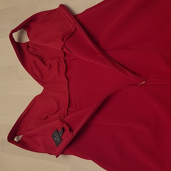 EUC Adrianna Papell Red Double Fringe Hem Sleeveless Cocktail Dress - Picture 9 of 14